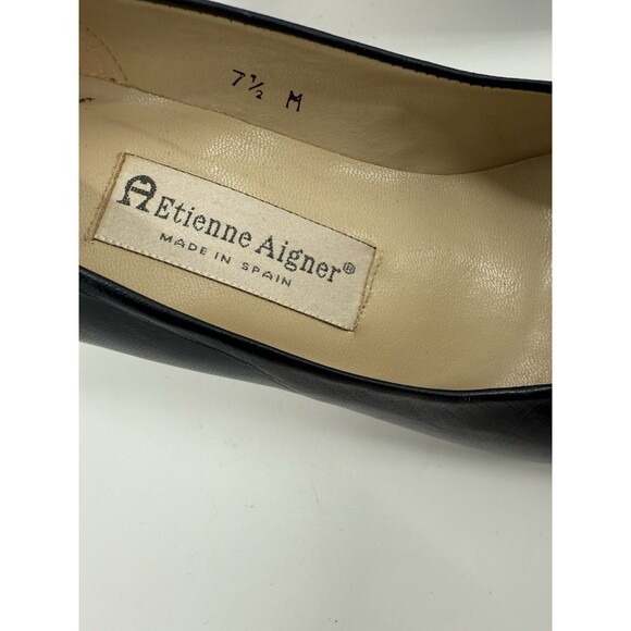 Etienne Aigner Classic Taylor Navy Blue Leather Pumps Women's Size 7.5 M Spain - Picture 7 of 12
